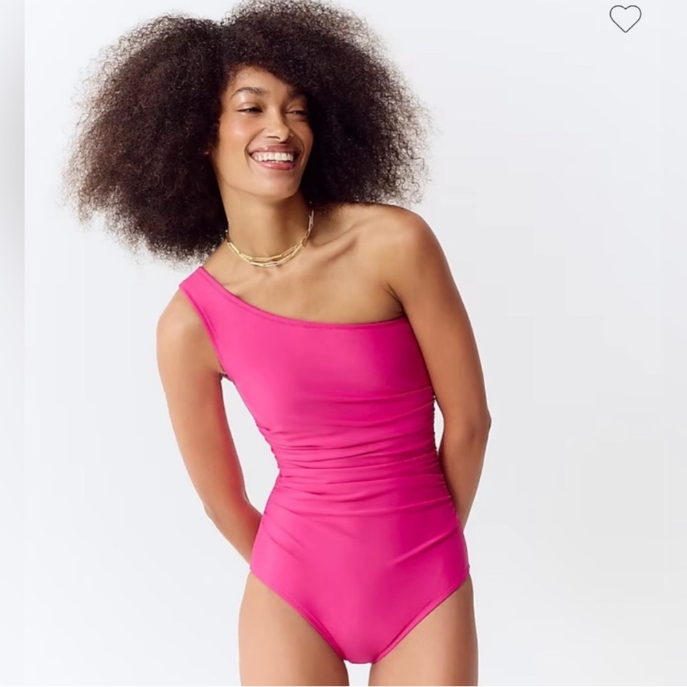 J Crew One-Shoulder pink One Piece